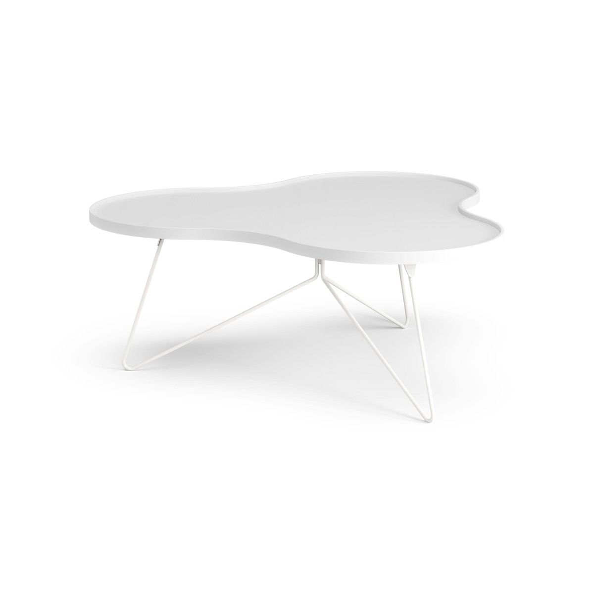 Swedese Flower mono table 107x114 cm H45 cm Ash White glazed