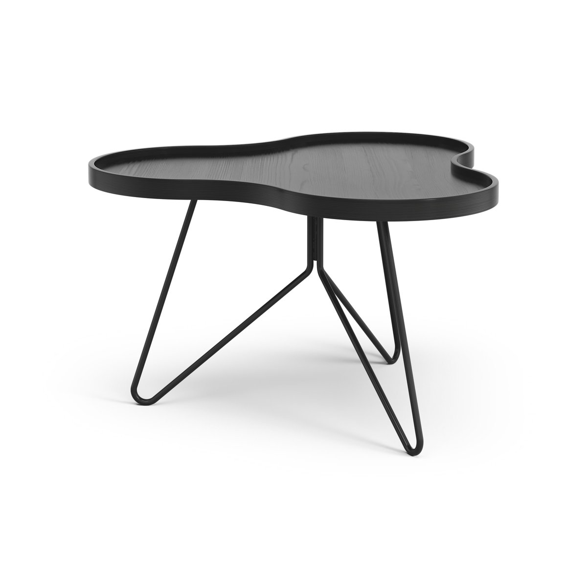 Swedese Flower mono table 62x66 cm H39 cm Ash black glazed