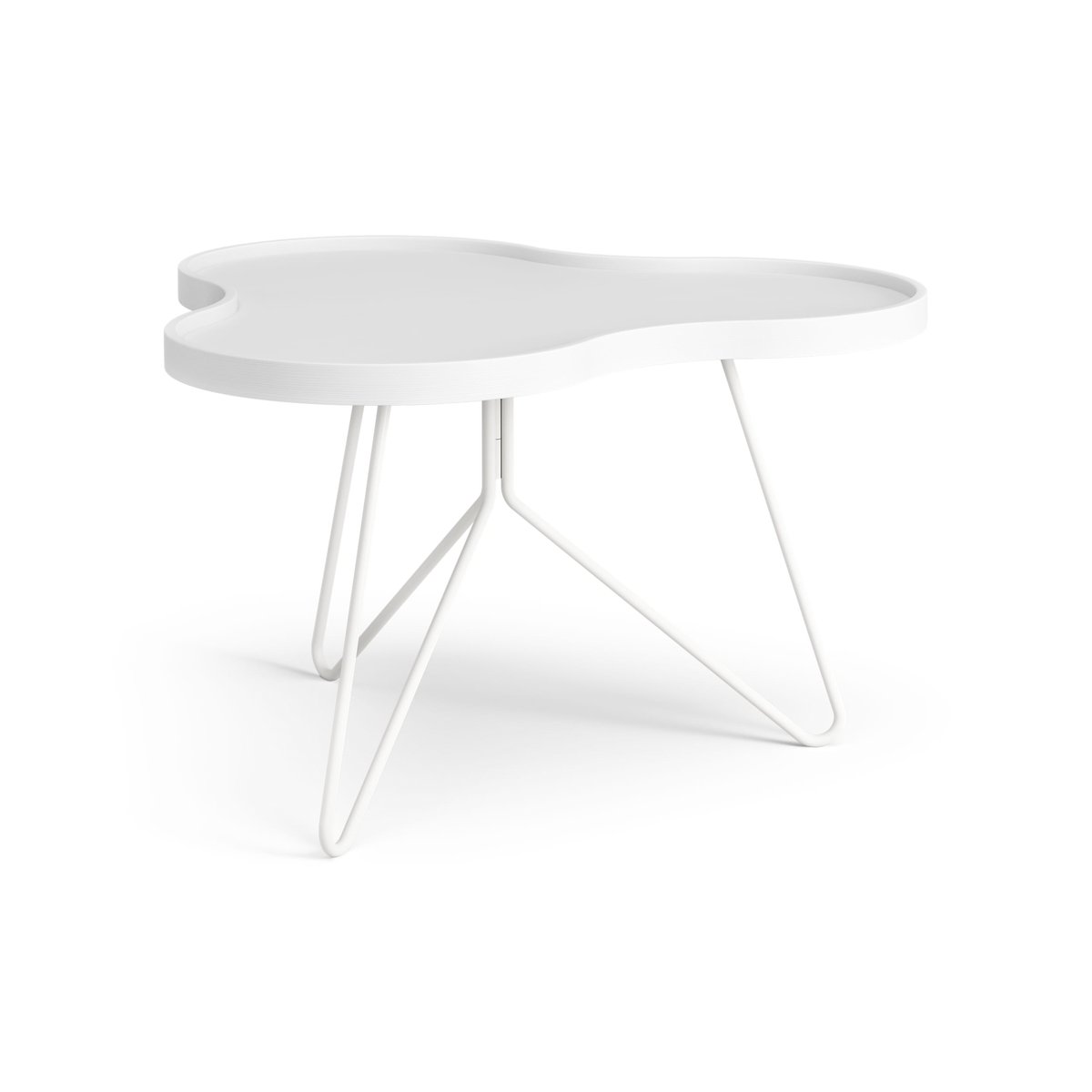 Swedese Flower mono table 62x66 cm H39 cm Ash White glazed