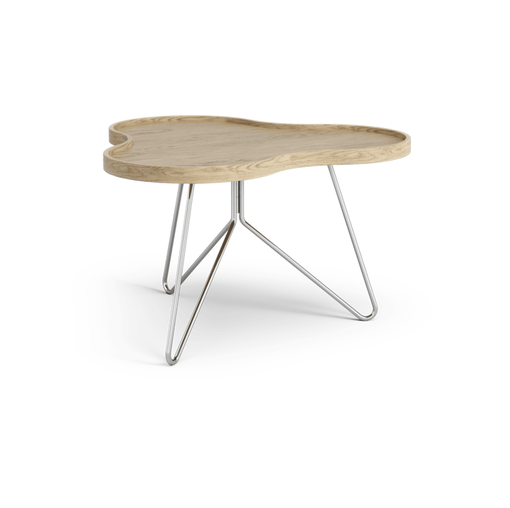 Flower mono table 62x66 cm - Oak nature, 39cm, chrome base - Swedese