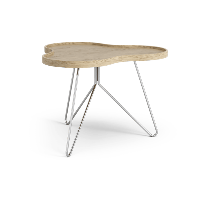 Flower mono table 62x66 cm - Oak nature, 45cm, chrome base - Swedese