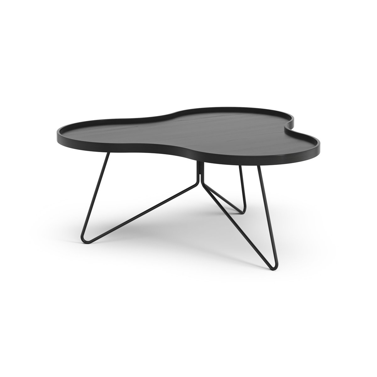 Swedese Flower mono table 84x90 cm H39 cm Ash black glazed