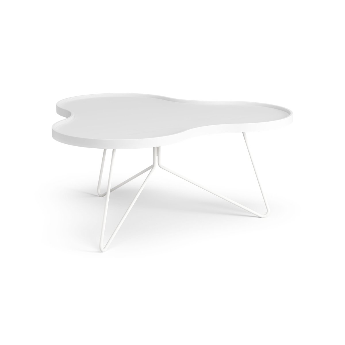 Swedese Flower mono table 84x90 cm H39 cm Ash White glazed