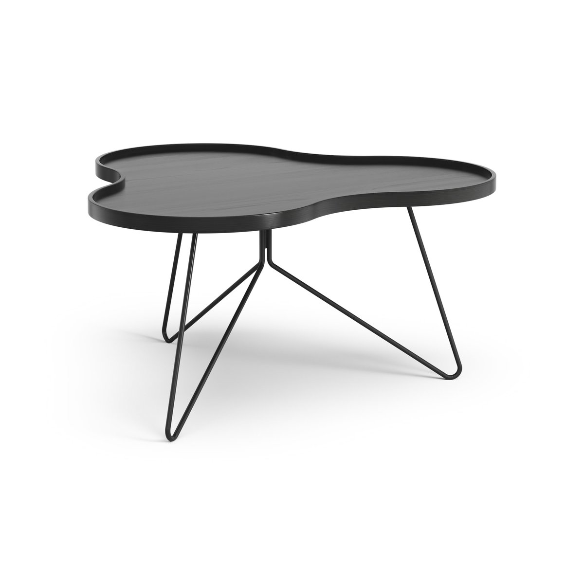 Swedese Flower mono table 84x90 cm H45 cm Ash black glazed