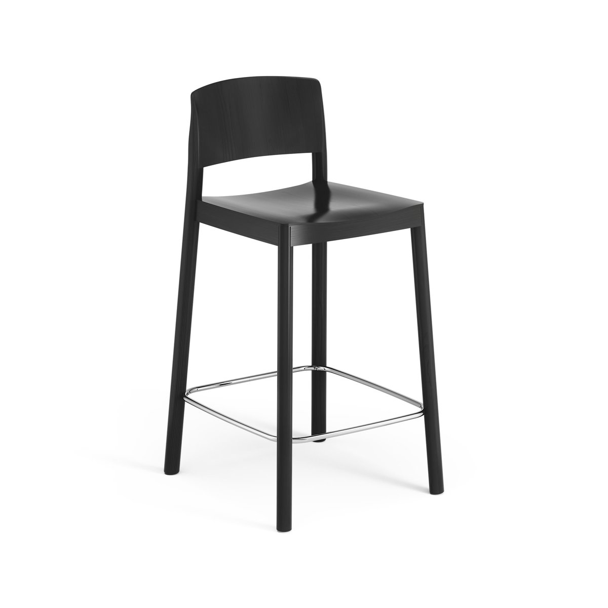 Swedese Grace bar stool 63 cm Ash black glazed