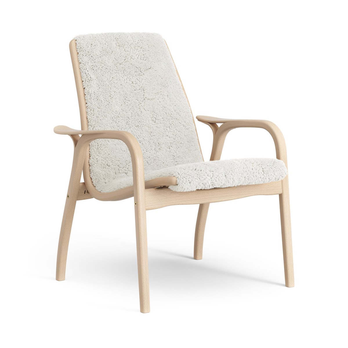 Swedese Laminett arm chair laquered beech/sheep skin Off white (white)