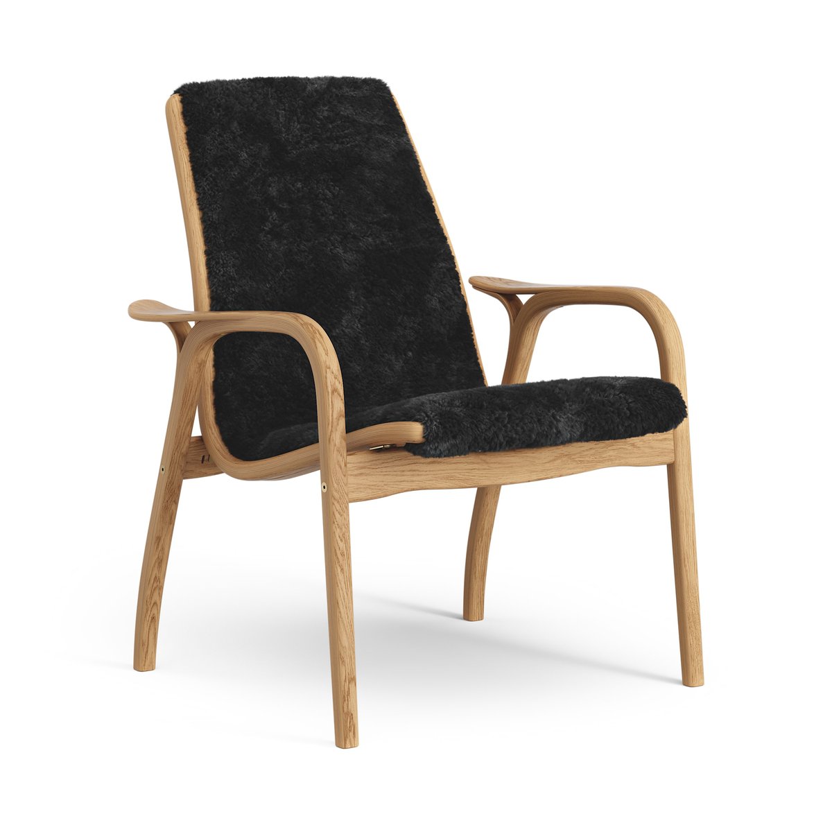 Swedese Laminett arm chair oiled oak/sheep skin Black (black)