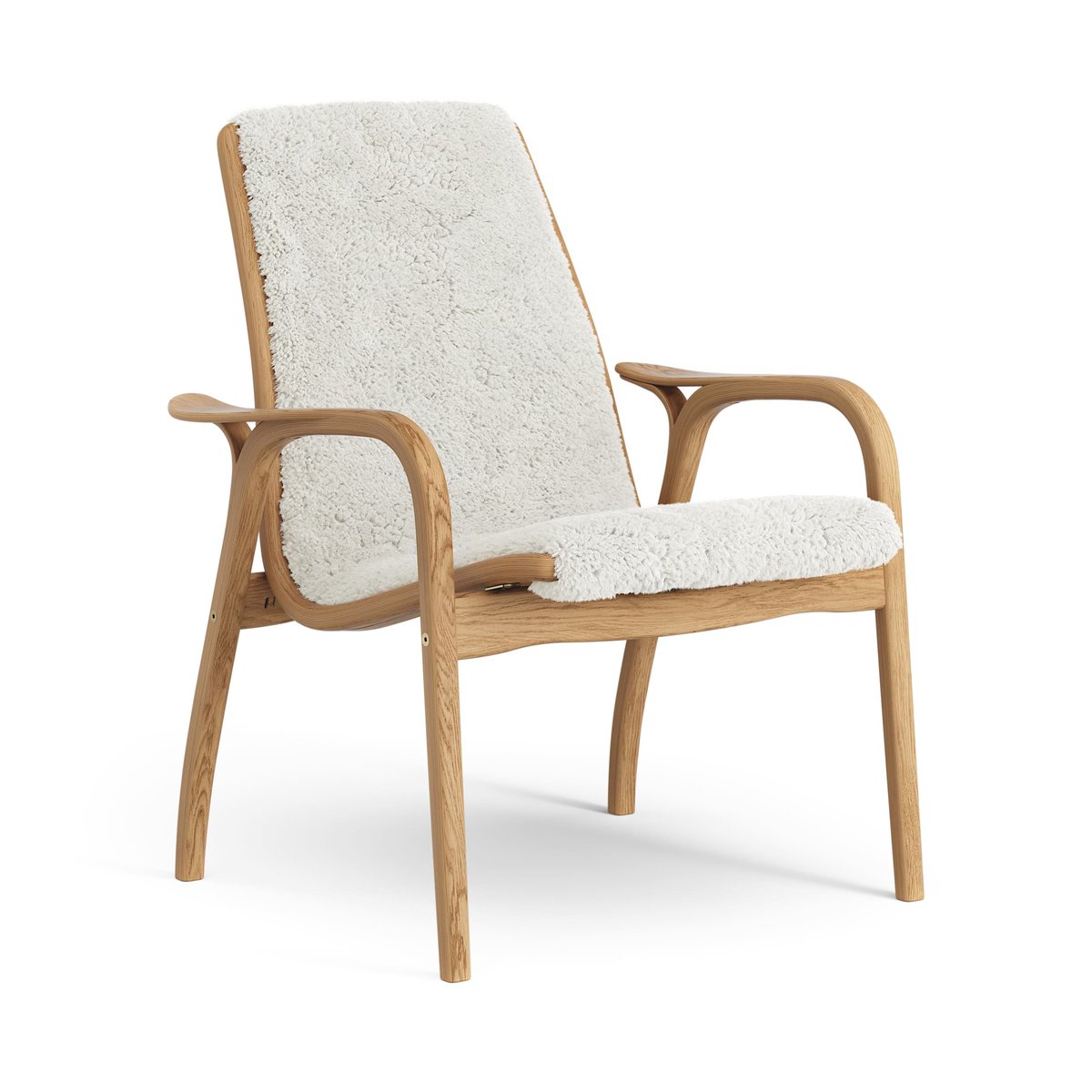 Swedese Laminett arm chair oiled oak/sheep skin Off white (white)