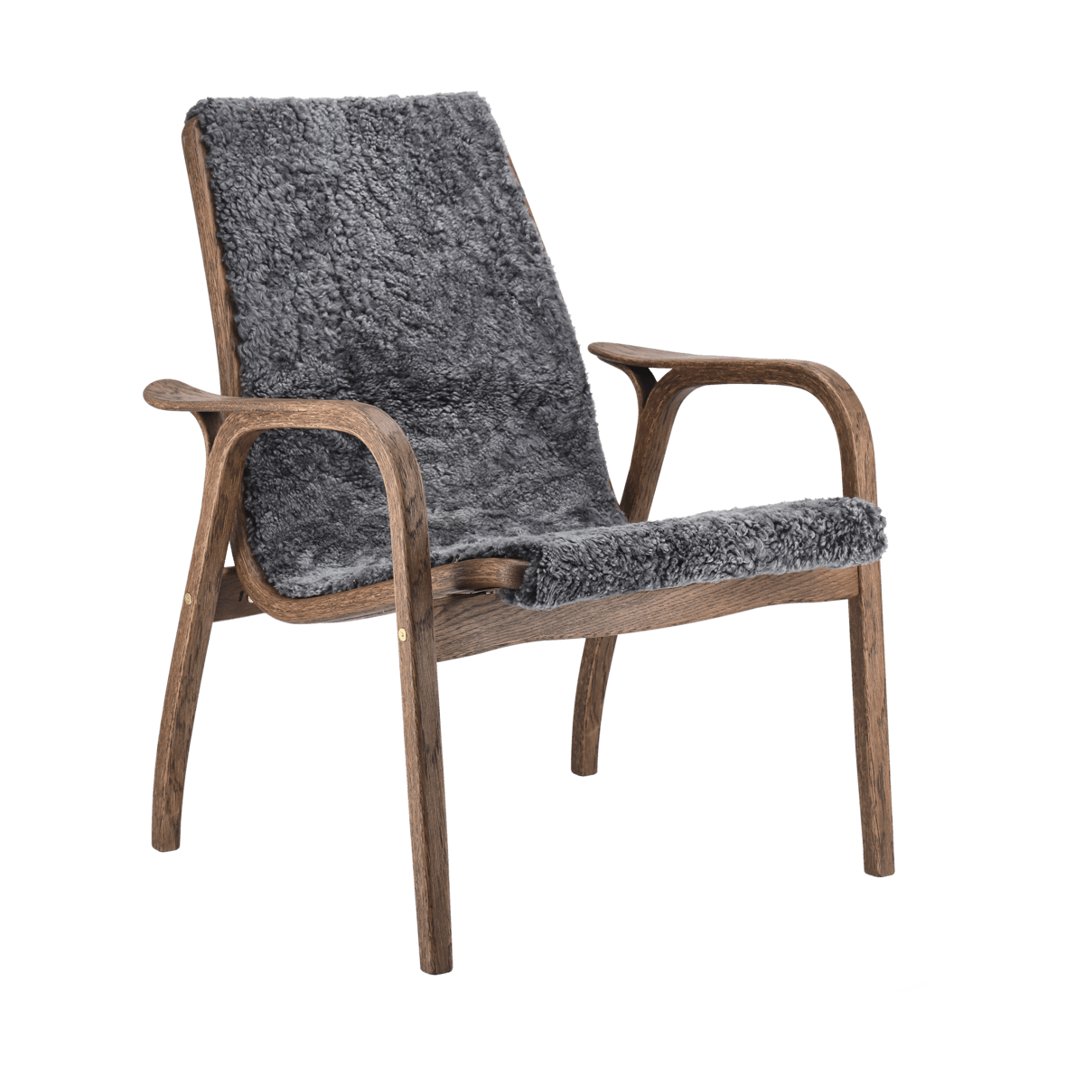 Swedese Laminett armchair oak/sheepskin Special Edition Rubio Monocoat Chocolate-Charcoal