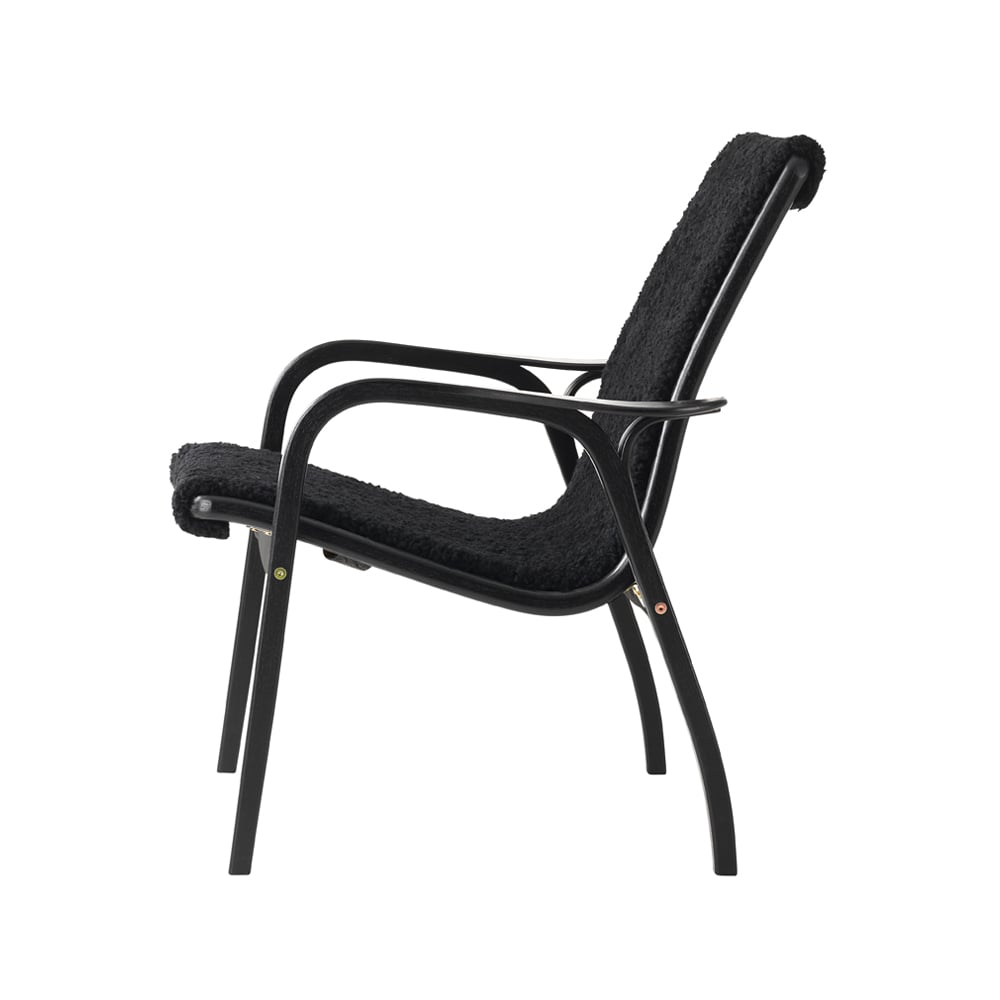 Swedese Laminett armchair Sheepskin black-black stained beech