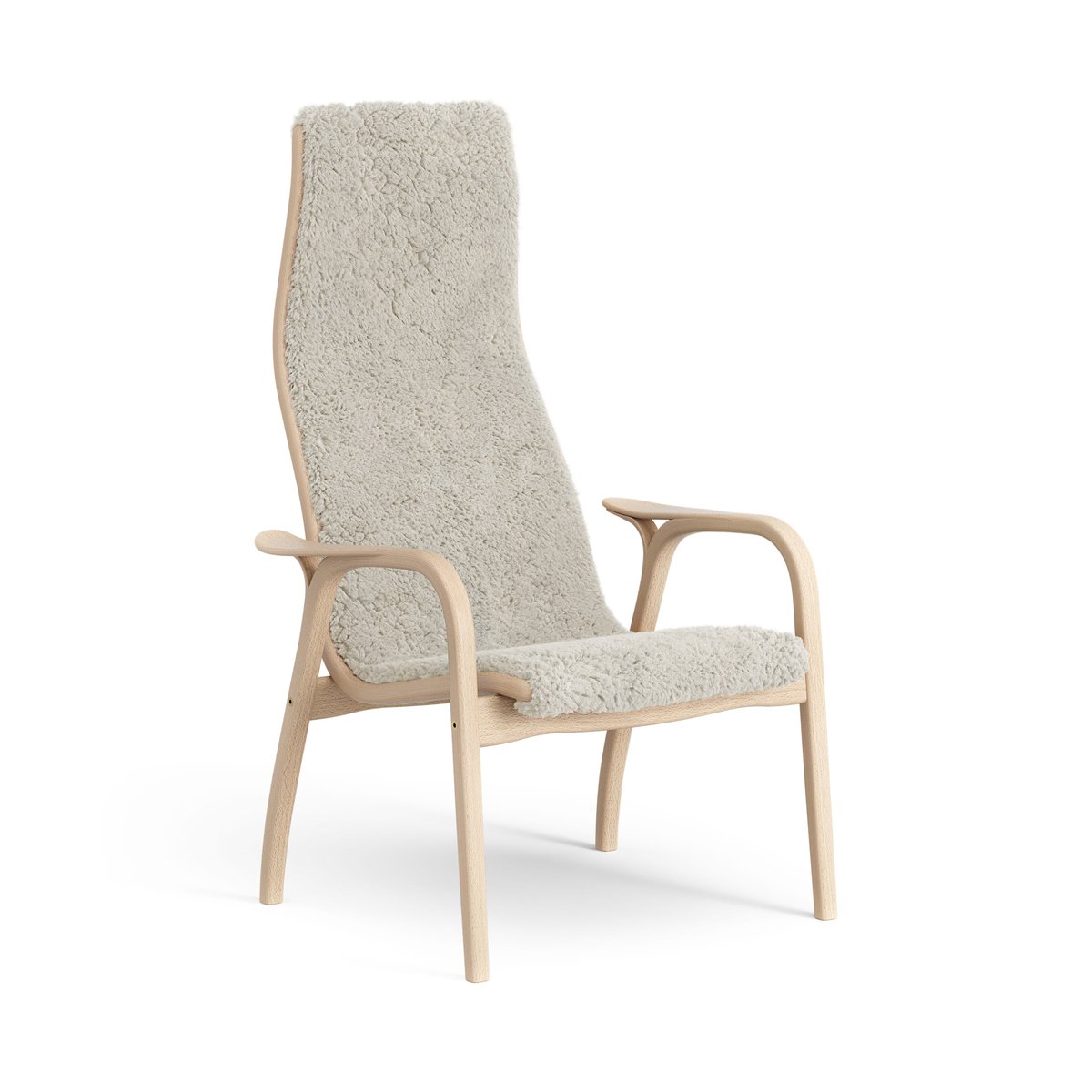 Swedese Lamini children's arm chair laquered beech/sheep skin Moonlight (beige)