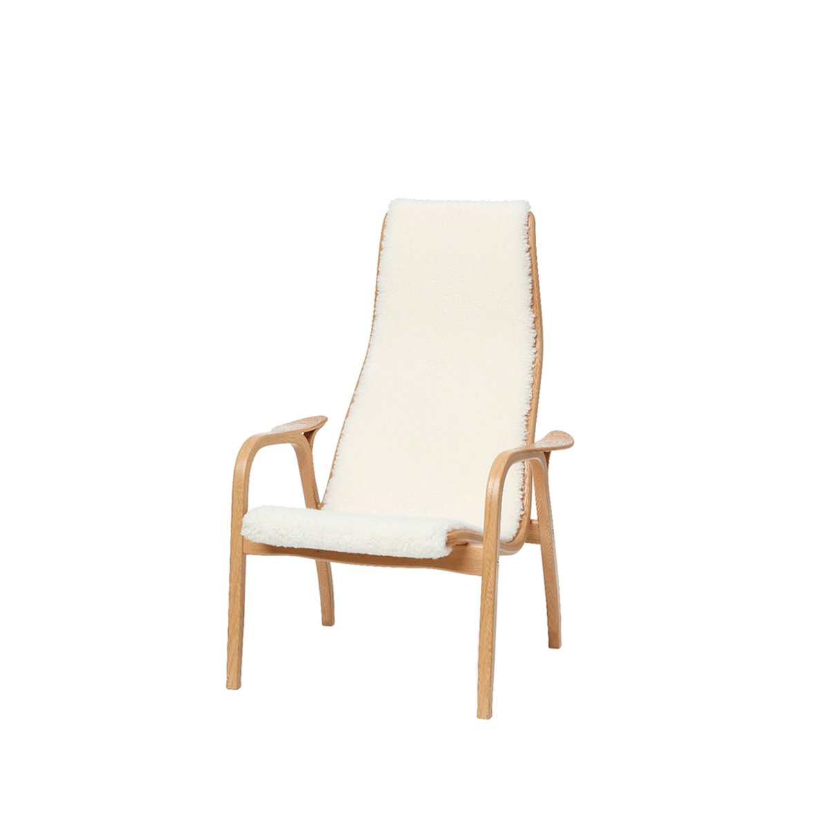 Swedese Lamini Children's armchair Sheepskin off-white, oiled oak