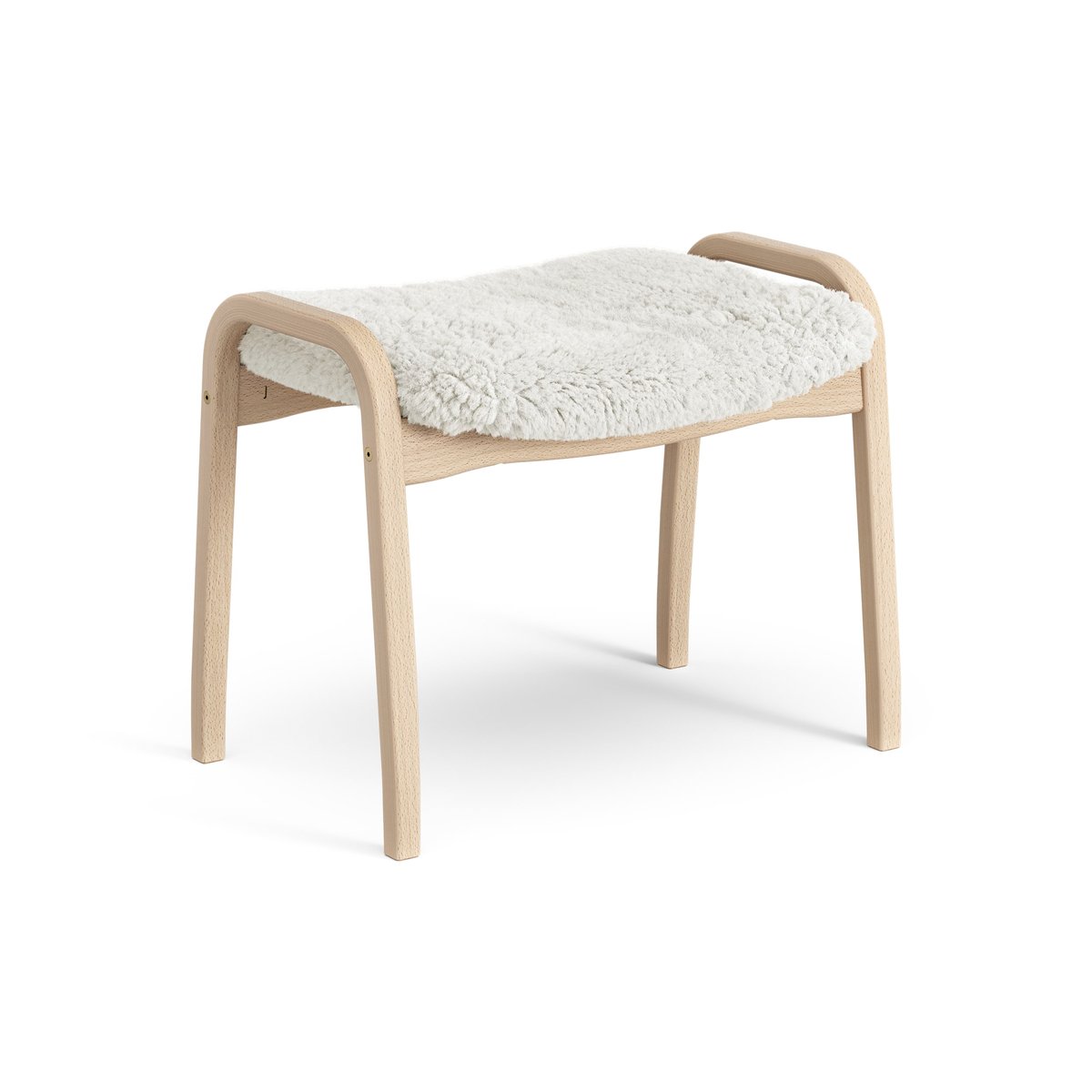 Swedese Lamini children's foot stool laquered beech/sheep skin Off white (white)