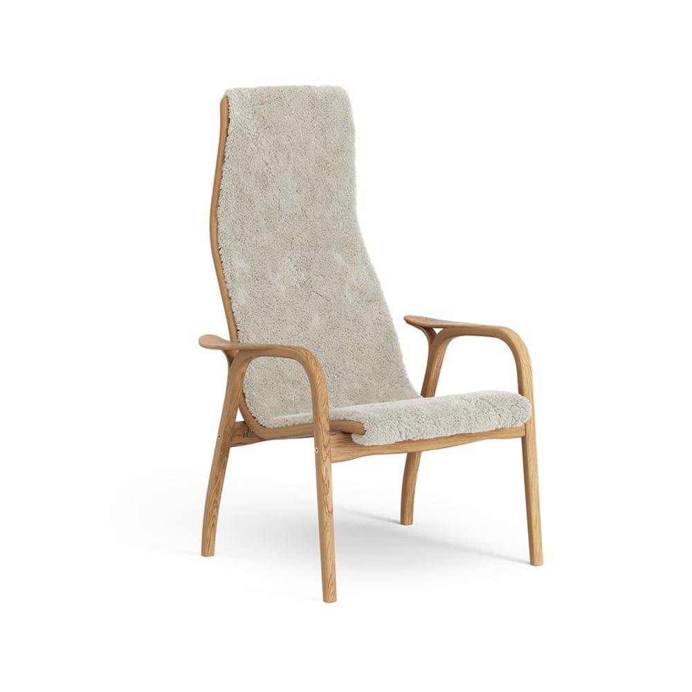 Swedese Lamino arm chair oiled oak/sheep skin Moonlight (beige)