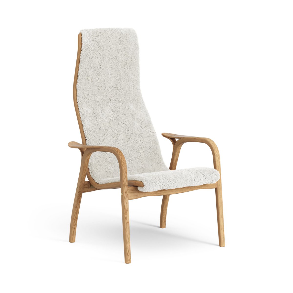 Swedese Lamino arm chair oiled oak/sheep skin Off white (white)