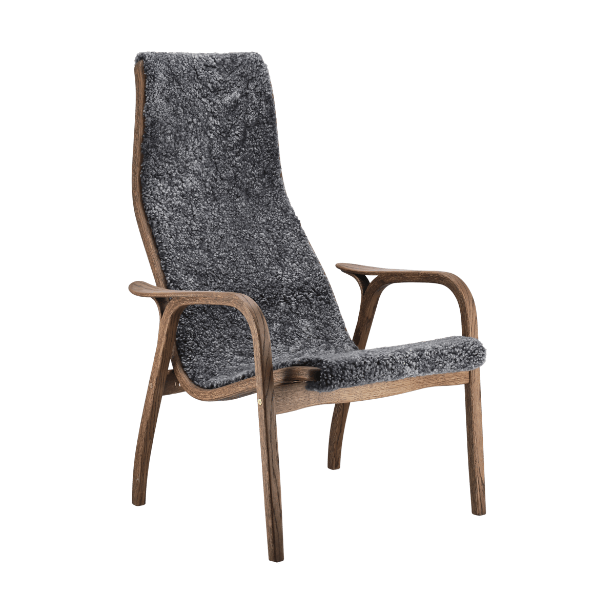 Swedese Lamino armchair oak/sheepskin Special Edition Rubio Monocoat Chocolate-Charcoal