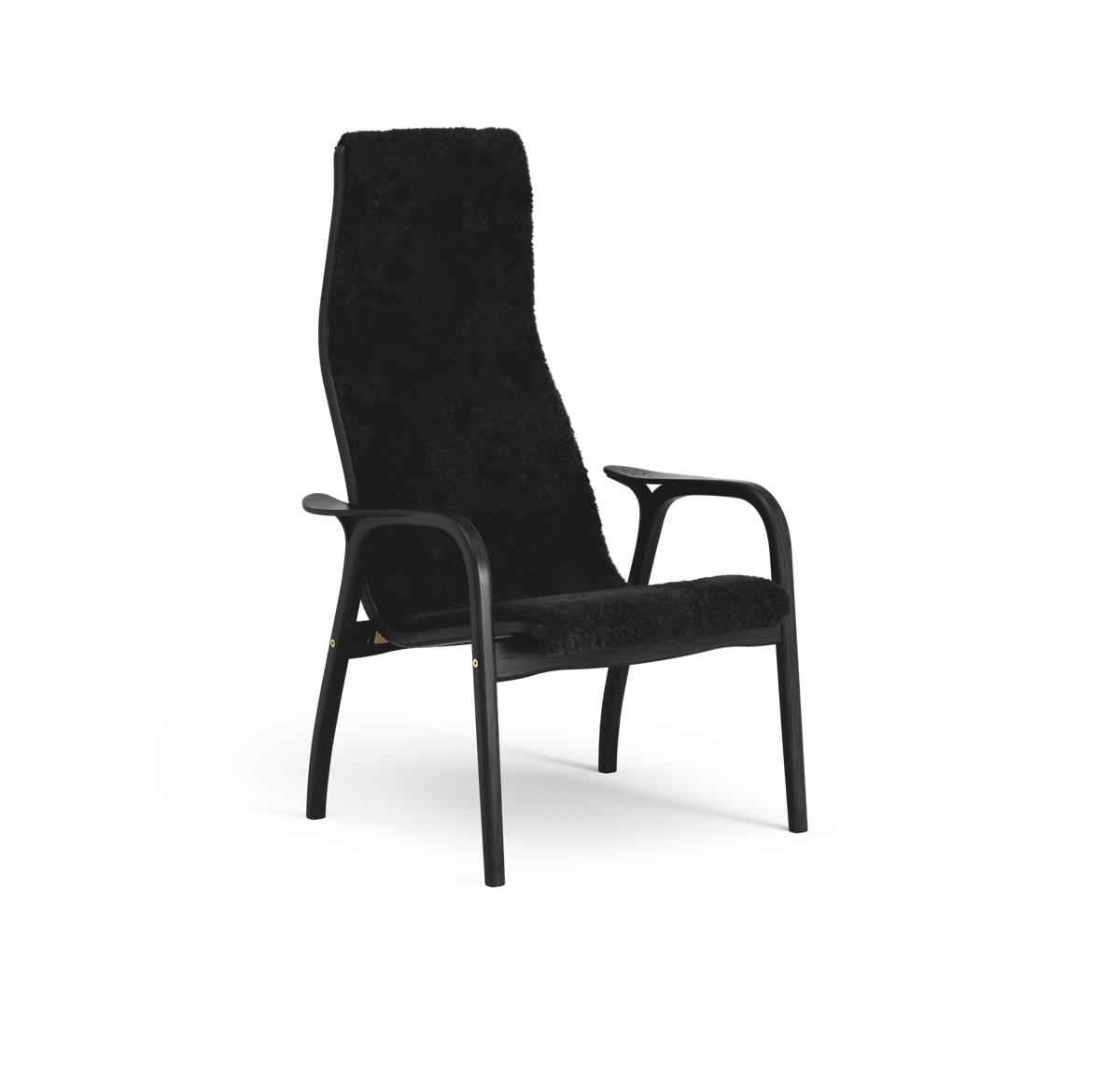 Swedese Lamino armchair Sheepskin black-black stained beech