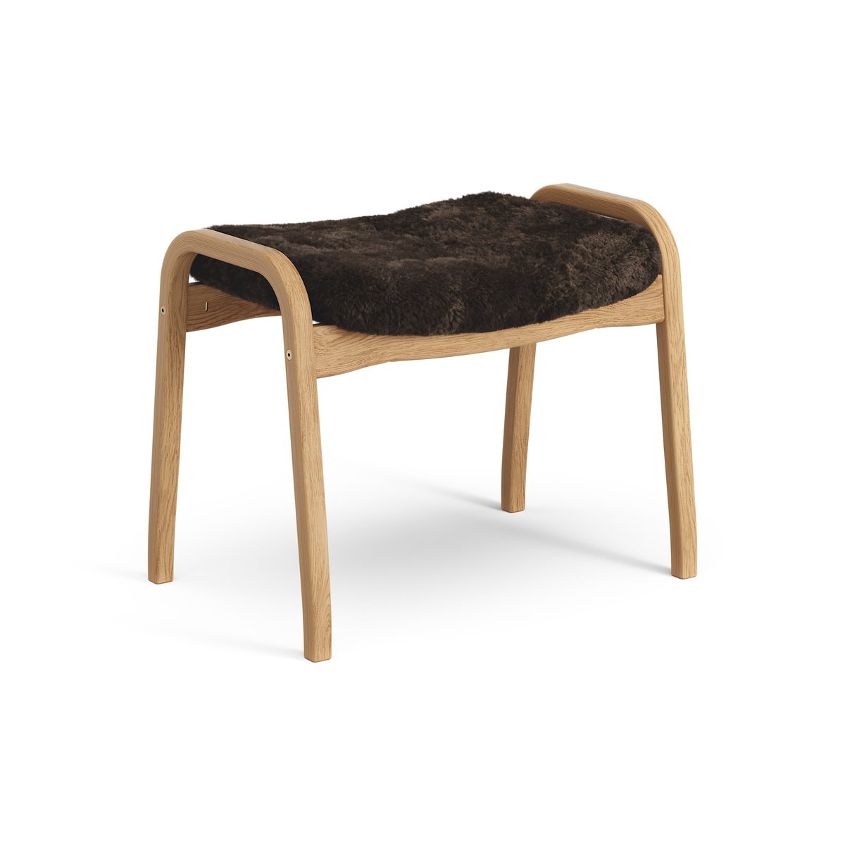 Swedese Lamino foot stool oiled oak/sheep skin Espresso (brown)