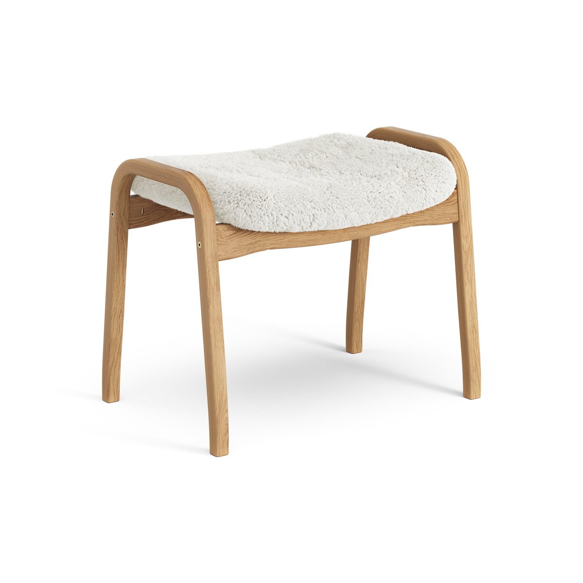 Swedese Lamino foot stool oiled oak/sheep skin Off white (white)