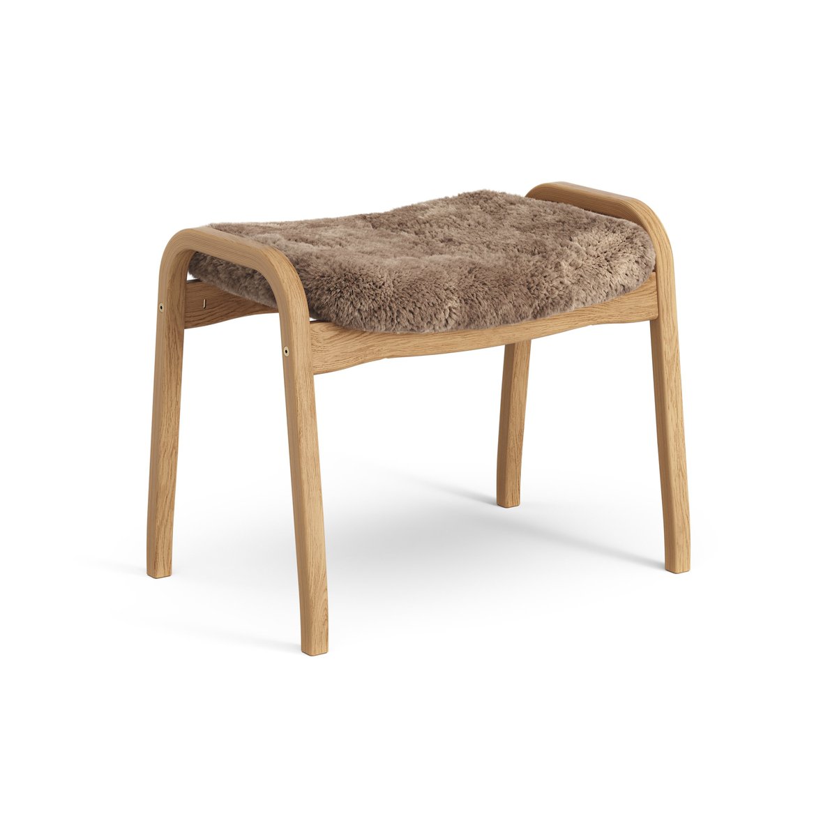 Swedese Lamino foot stool oiled oak/sheep skin Sahara (nougat brown)