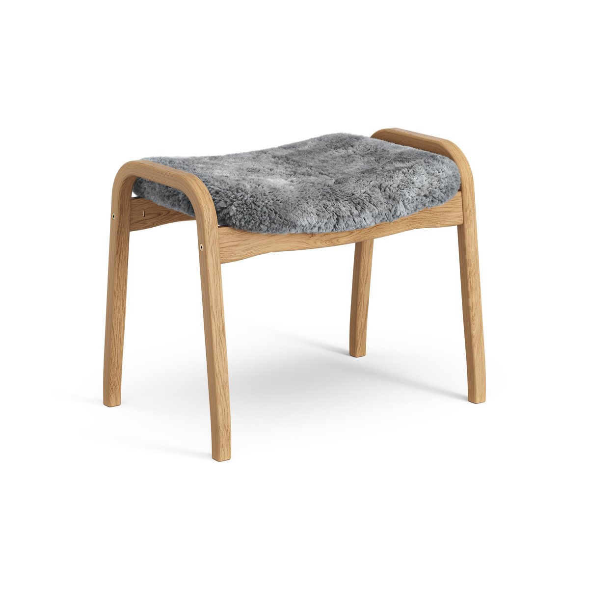 Swedese Lamino foot stool oiled oak/sheep skin Scandinavian Grey (grey)