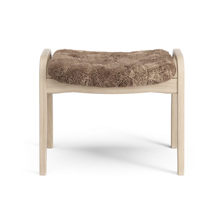 Lamino foot stool white pigmented oak/sheep skin - Sahara (nougat brown) - Swedese