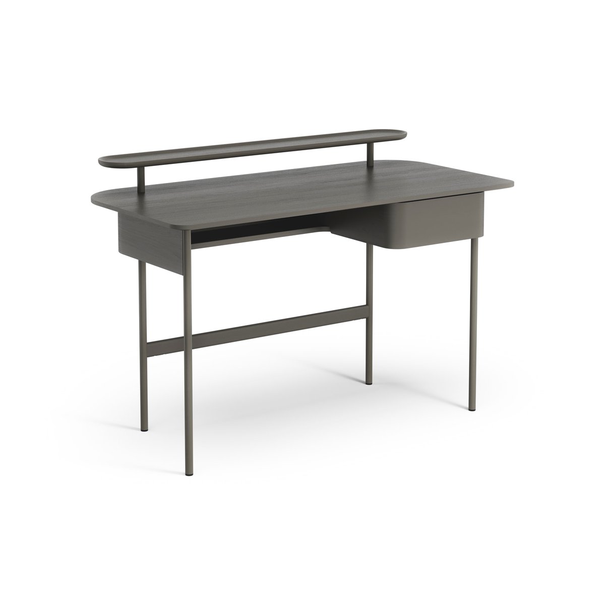 Swedese Luna desk with drawer and shelf Oak orkan grey