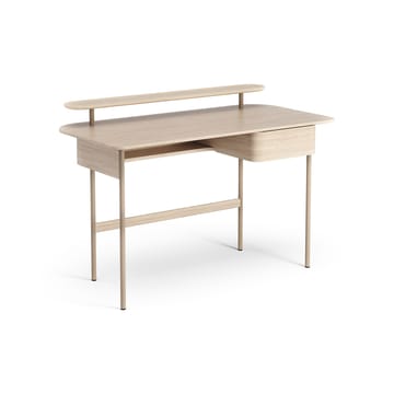 Luna desk with drawer and shelf - Oak white-pigmented - Swedese