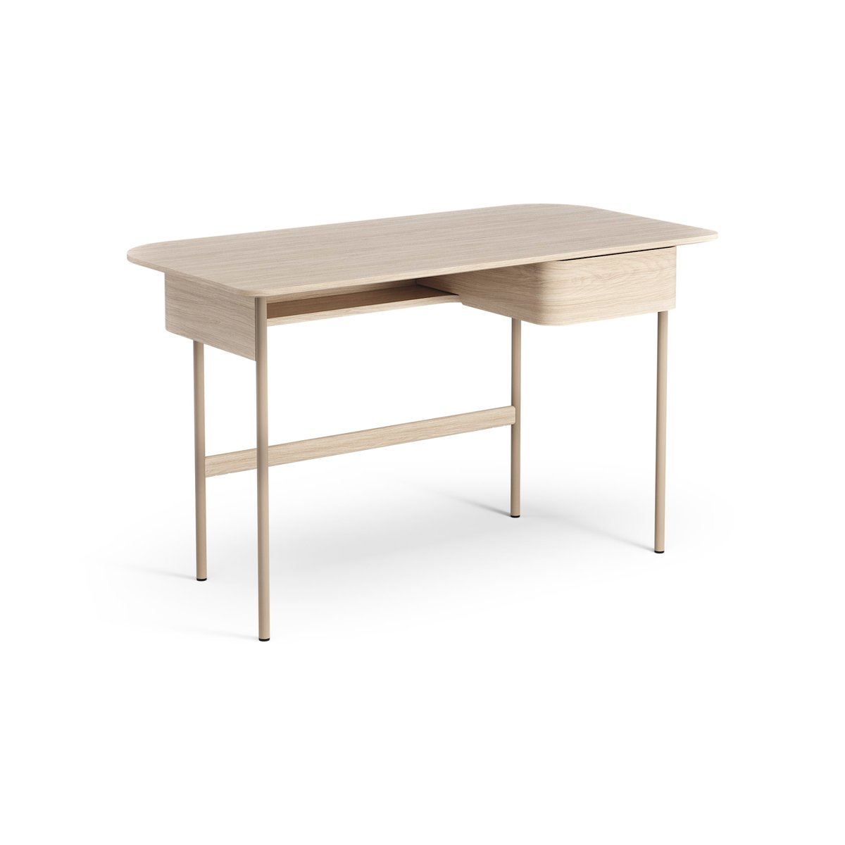 Swedese Luna desk with drawer Oak white-pigmented