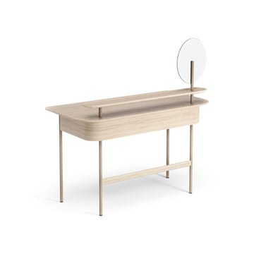 Luna desk with shelf and mirror - Oak white-pigmented - Swedese