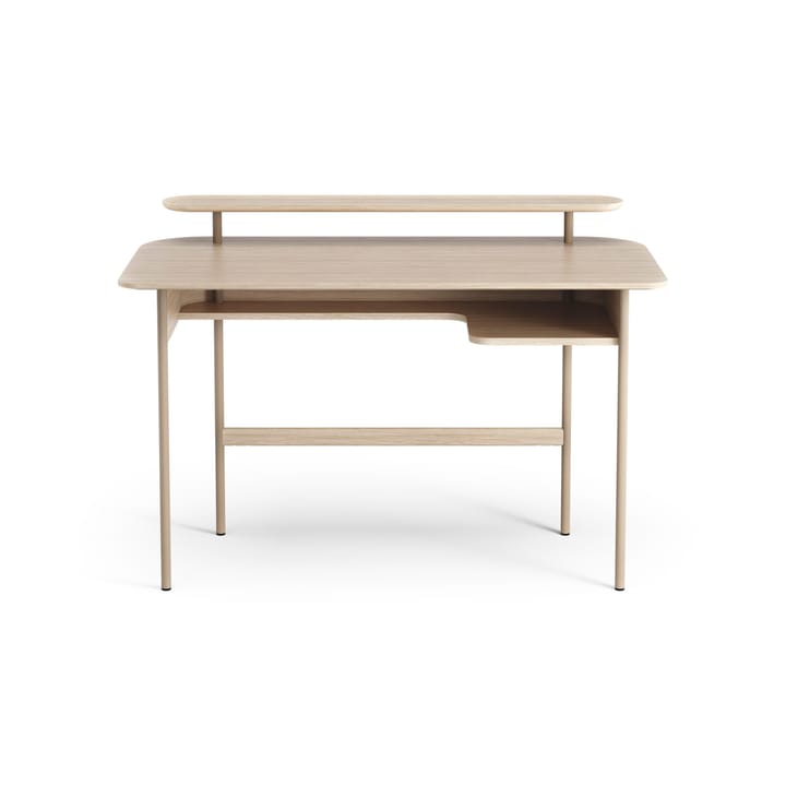 Luna desk with shelf, Oak white-pigmented Swedese