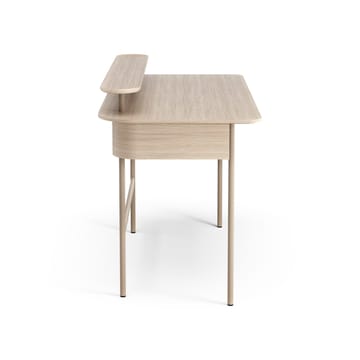 Luna desk with shelf - Oak white-pigmented - Swedese