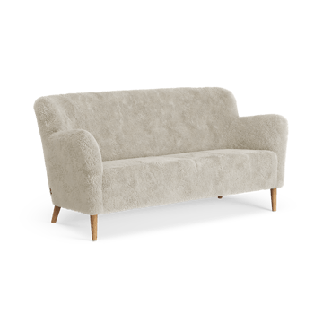 Nova 2-seater sofa sheepskin - Moonlight-oiled oak - Swedese