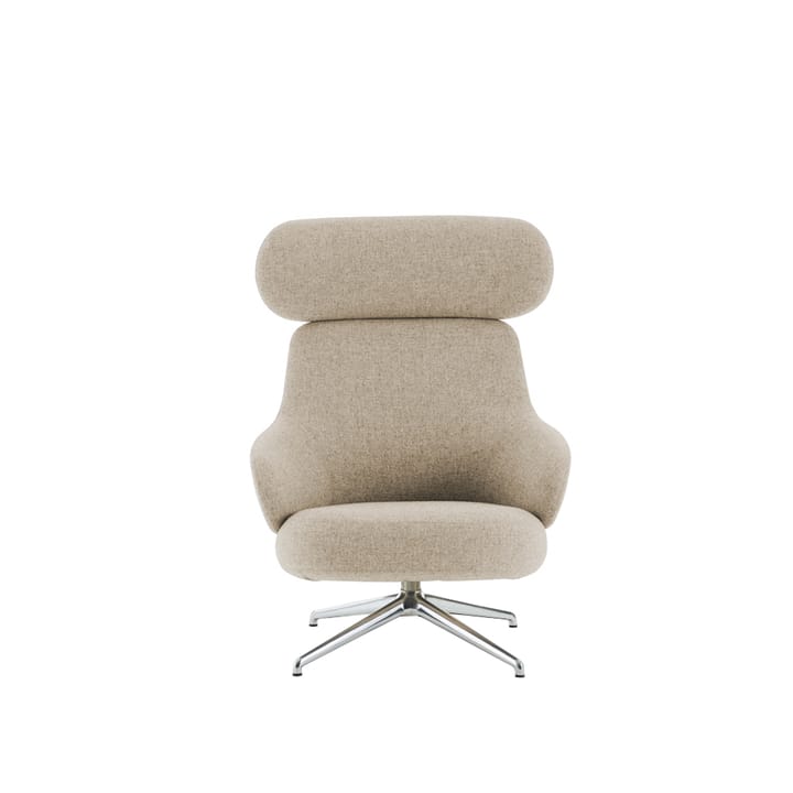 Pillo armchair, Fabric hallingdal 65 200 off-white, chrome, 4-legs base Swedese