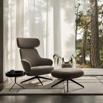 Pillo armchair - Fabric hallingdal 65 200 off-white, chrome, 4-legs base - Swedese