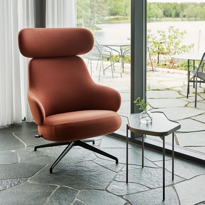 Pillo armchair, Fabric hallingdal 65 200 off-white, chrome, 4-legs base Swedese