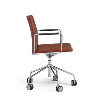 Stella office chair adjustable - Leather elmosoft 33004 brown, chrome, without flexible back - Swedese