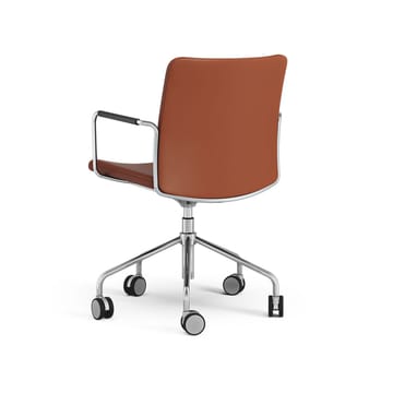 Stella office chair adjustable - Leather elmosoft 33004 brown, chrome, without flexible back - Swedese