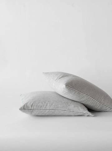 Stonewashed linen pillowcase 65x65 cm - Grey-white - Tell Me More