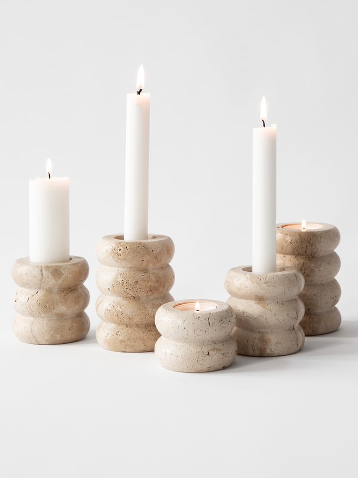 Travertine candle holder, Small 5 cm Tell Me More