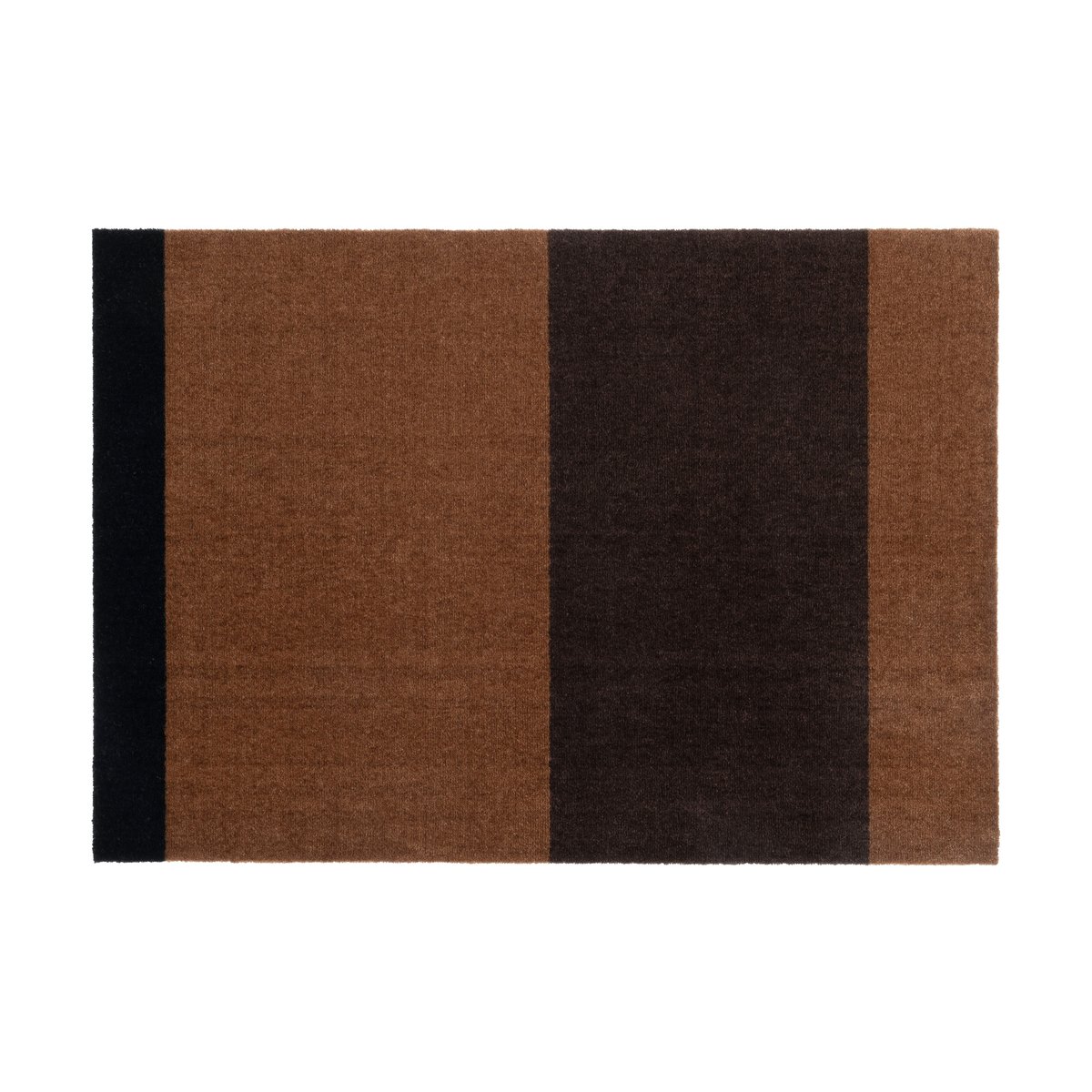 tica copenhagen Stripes by tica. horizontal. hallway rug Cognac-dark brown-black, 90x130 cm