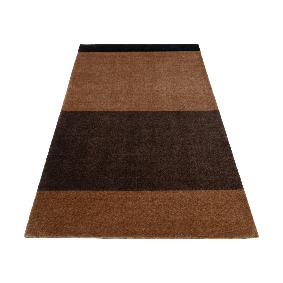 tica copenhagen Stripes by tica. horizontal. hallway rug Cognac-dark brown-black, 90x200 cm