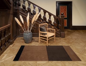 Stripes by tica. horizontal. hallway rug - Cognac-dark brown-black, 90x200 cm - tica copenhagen