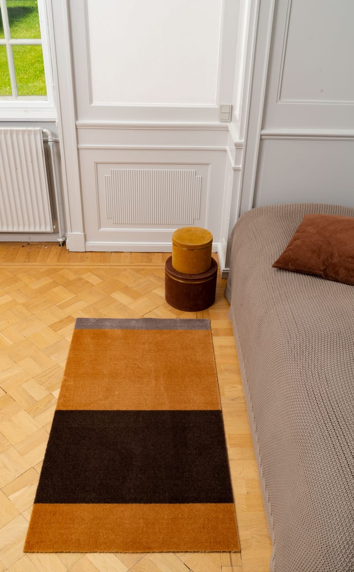 Stripes by tica. horizontal. hallway rug, Dijon-brown-sand. 67x120 cm tica copenhagen