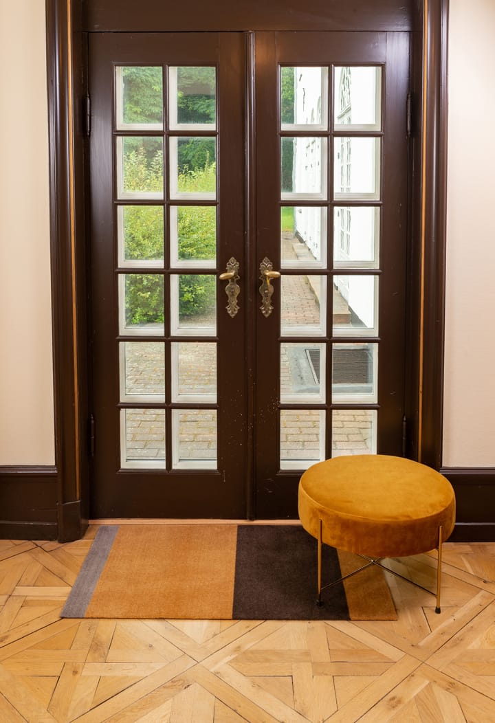 Stripes by tica. horizontal. hallway rug, Dijon-brown-sand. 67x120 cm tica copenhagen