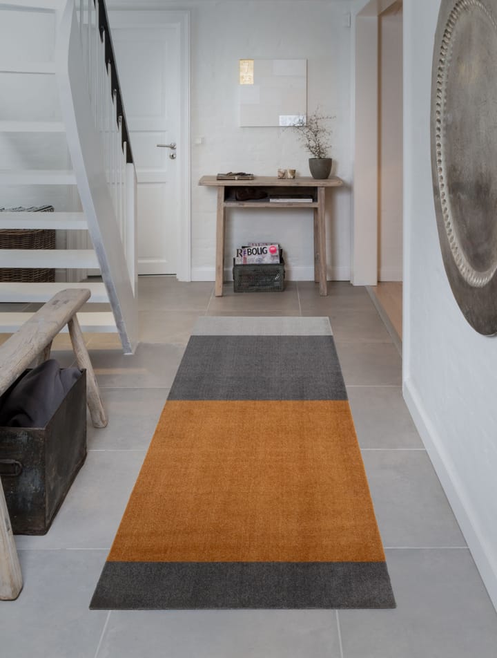 Stripes by tica. horizontal. hallway rug - Grey-grey-dijon. 90x200 cm - tica copenhagen