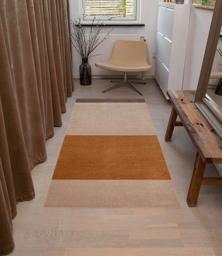 Stripes by tica. horizontal. hallway rug - Ivory-dijon-brown. 90x200 cm - tica copenhagen