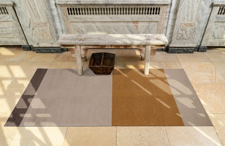 Stripes by tica. horizontal. hallway rug - Ivory-dijon-brown. 90x200 cm - tica copenhagen