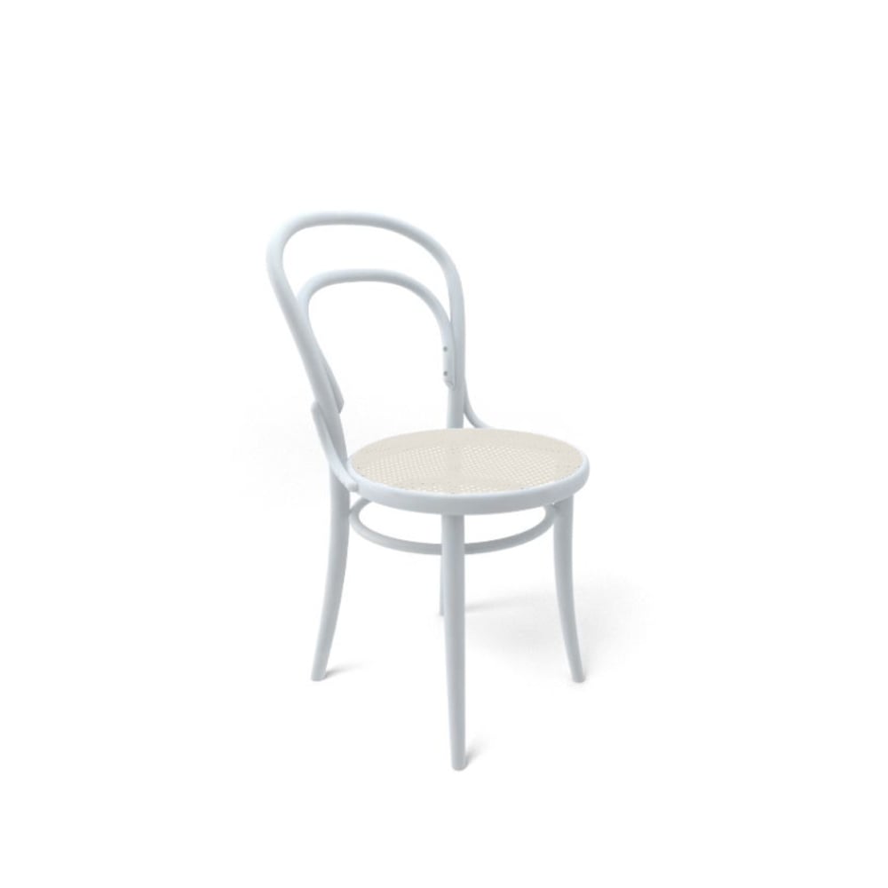 TON Ton no.14 chair White stained B20-New rattan seat