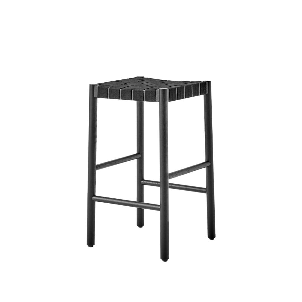 &Tradition Betty TK7 barstool Black, black braided linen band seat